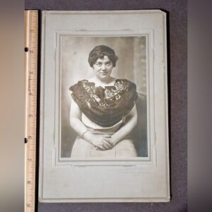 Antique Woman Portrait Ghost Spirit Image Cabinet Picture Photograph 1900's